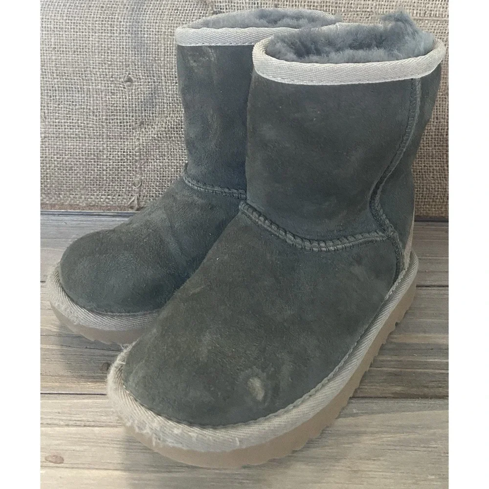 UGG Dark Brown Booties Fur Lined‎ Baby Boy Size 10 Comfort